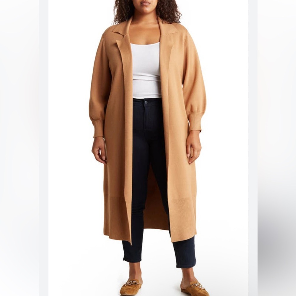 Long Tan/Camel Maxi length Duster Cardigan: By Design